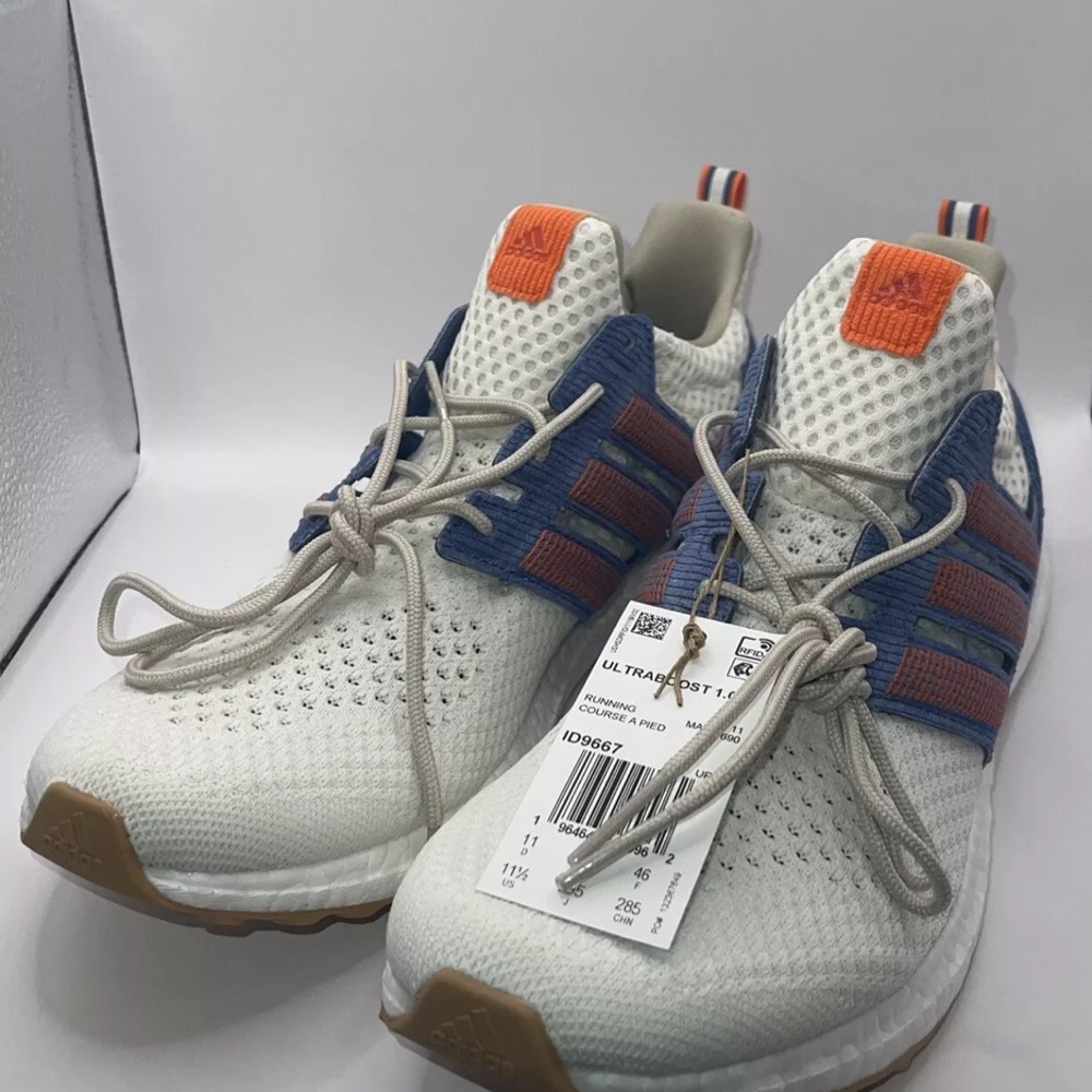 Size 11.5 - adidas UltraBoost 1.0 Premium Off White Crew Blue Men’s Shoes